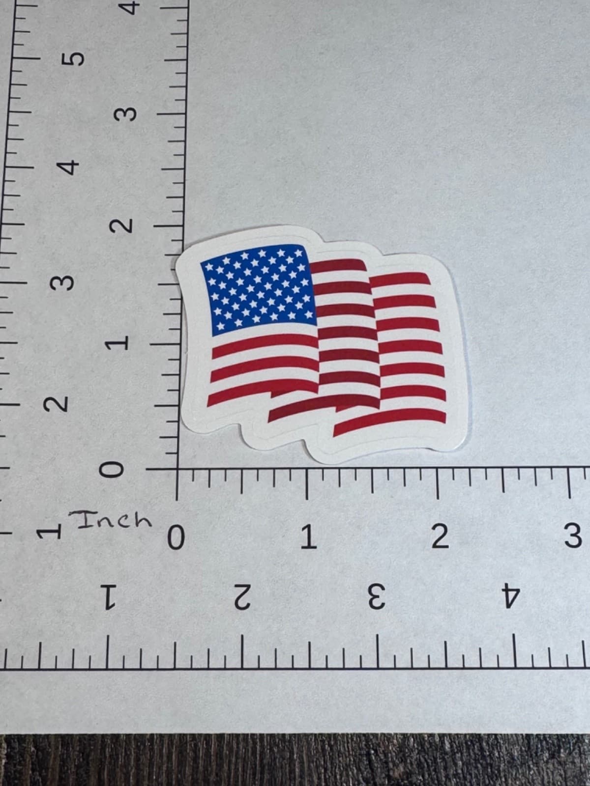 Patriotic sticker - Wavy USA Flag - Decal 2” - Thumbnail 2