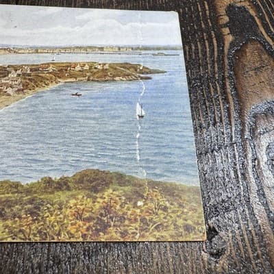 VTG Postcard England J Salmon Port E Vullen Ramsey Isle of Man Beach House Boats - Thumbnail 5