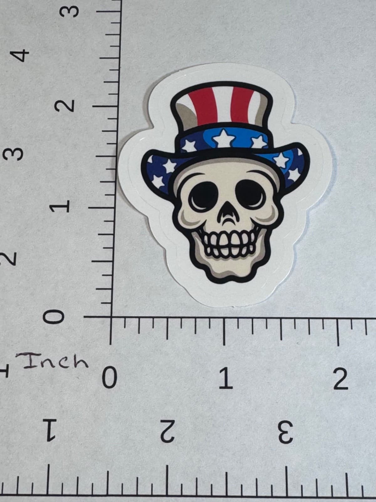 Patriotic sticker - Skeleton - Top Hat - USA Flag - Decal 2” - Thumbnail 2