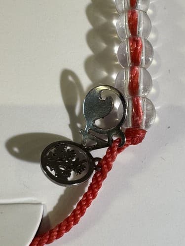 4Ocean Bracelet Hawaiian Coral Reef Red Cord Clear Bead 4Ocean Coral Wave Charm - Thumbnail 3