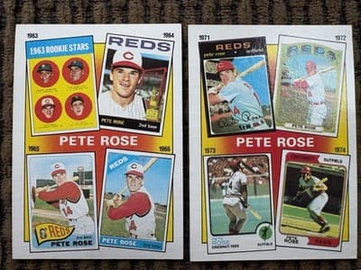 1986 Topps 19 Card Lot Baseball, Record Breaker, Turn Back The Clock, Pete Rose - Thumbnail 12