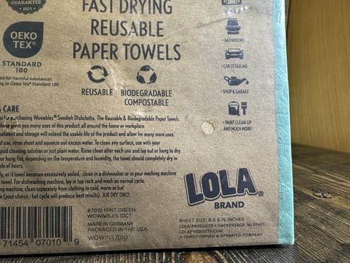 Swedish Dishcloths Biodegradable Reusable Paper Towels 10 Pack Mint Green - Thumbnail 6