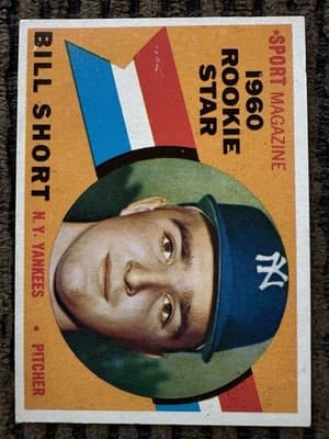 Lot of 6 1959 1960 Topps Baseball Cards Bill Short Rookie Yankees Dodgers - Thumbnail 2
