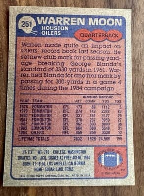 Lot of 13 WARREN MOON Football Cards HOF Rookie Pro Set Topps Score 1985-1991 - Thumbnail 6