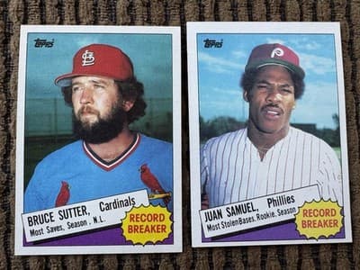 1985 Topps 22 MLB Baseball Card Lot, #1 Draft Picks, Record Breakers In Order - Thumbnail 18