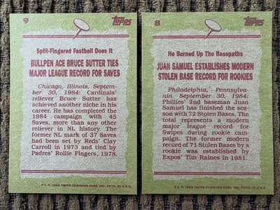 1985 Topps 22 MLB Baseball Card Lot, #1 Draft Picks, Record Breakers In Order - Thumbnail 19