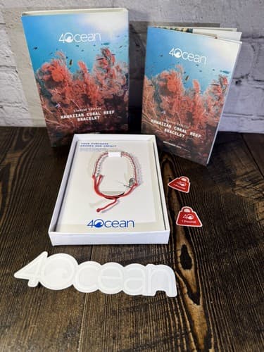 4Ocean Bracelet Hawaiian Coral Reef Red Cord Clear Bead 4Ocean Coral Wave Charm - Thumbnail 16