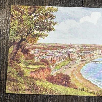 VTG Postcard England J Salmon Ramsey Isle of Man Beach Boats - Thumbnail 3