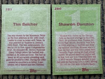 1985 Topps 22 MLB Baseball Card Lot, #1 Draft Picks, Record Breakers In Order - Thumbnail 5