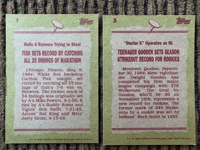 1985 Topps 22 MLB Baseball Card Lot, #1 Draft Picks, Record Breakers In Order - Thumbnail 21