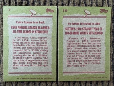 1985 Topps 22 MLB Baseball Card Lot, #1 Draft Picks, Record Breakers In Order - Thumbnail 23