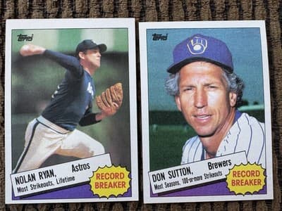 1985 Topps 22 MLB Baseball Card Lot, #1 Draft Picks, Record Breakers In Order - Thumbnail 22