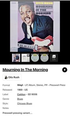 OTIS RUSH - MOURNING IN THE MORNING - LP VINYL RECORD 1969 - 1st PRESSING - Thumbnail 17