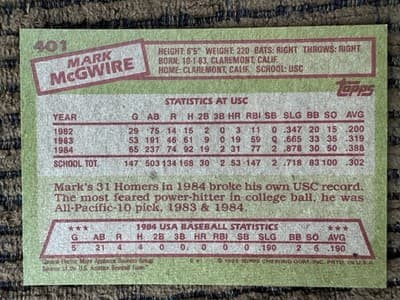 1985 Topps MLB Baseball - 1984 Team USA 16 Card Team Set w McGwire #389-404 - Thumbnail 20