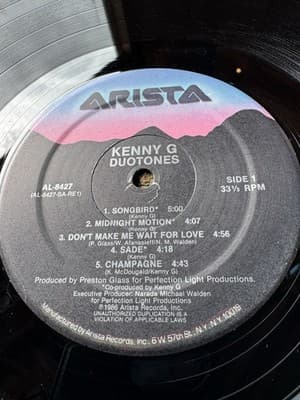 Kenny G Duotones Vintage Vinyl Arista LP Record AL-8427 1986 - Thumbnail 8