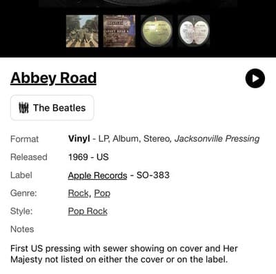 The Beatles Abbey Road Original 1969 1st US Pressing Vinyl LP JACKSONVILLE PRESS - Thumbnail 19