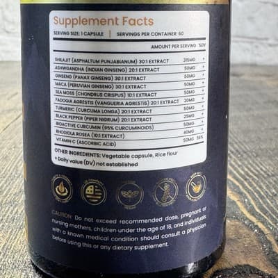 BeepWell Shilajit Himalayan with Adaptogens 60 count EXPIRES 10/2026 - Thumbnail 6