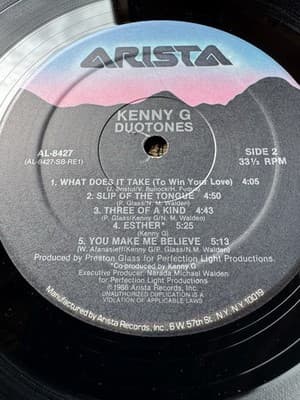 Kenny G Duotones Vintage Vinyl Arista LP Record AL-8427 1986 - Thumbnail 5