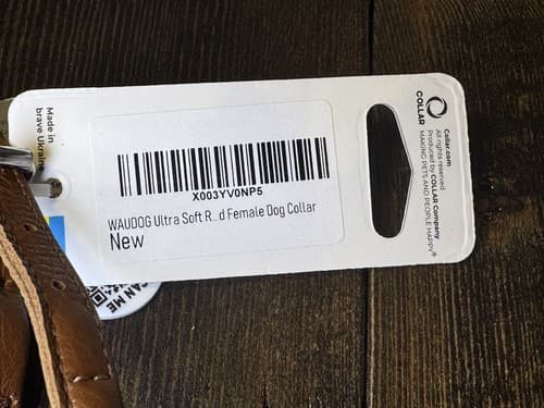Brown Ultra Soft Rolled Leather Collar for XS Dog Cat 8-10 inch Neck QR ID Tag - Thumbnail 3