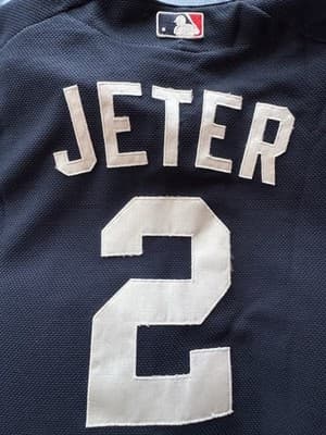 Derek Jeter Jersey 100th Anniversary 2003 World Series XL Majestic 2 Patches - Thumbnail 16