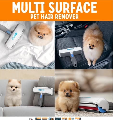 Pet Cat Dog Hair Remover Cleaner Trapping Compartment Reusable Furniture Carpet - Thumbnail 5
