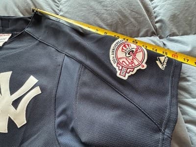 Derek Jeter Jersey 100th Anniversary 2003 World Series XL Majestic 2 Patches - Thumbnail 7