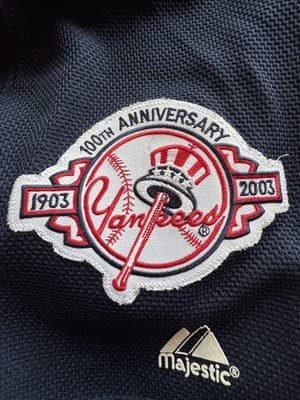 Derek Jeter Jersey 100th Anniversary 2003 World Series XL Majestic 2 Patches - Thumbnail 10