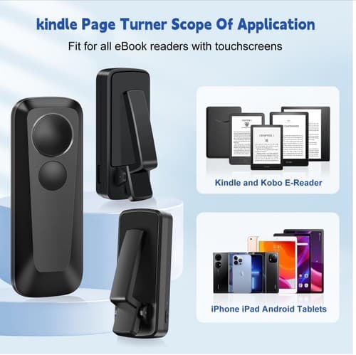 Black Page Turner Remote Kindle Paperwhite Oasis Ipad iPhone Android Ebook Kobo - Thumbnail 9
