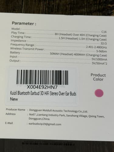 Kuizil C16 True Wireless Earbuds 5.4 Bluetooth Headphones Stereo Pink Ear Pods - Thumbnail 5