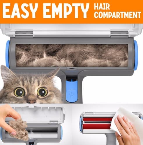 Pet Cat Dog Hair Remover Cleaner Trapping Compartment Reusable Furniture Carpet - Thumbnail 7