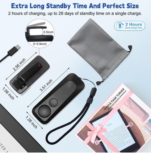Black Page Turner Remote Kindle Paperwhite Oasis Ipad iPhone Android Ebook Kobo - Thumbnail 10