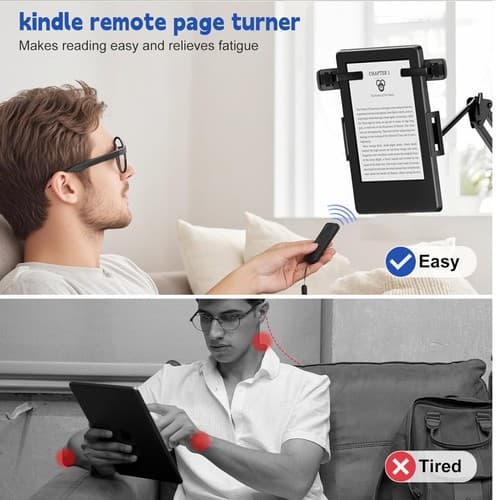 Black Page Turner Remote Kindle Paperwhite Oasis Ipad iPhone Android Ebook Kobo - Thumbnail 7