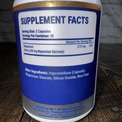 PhytoChoice Chelated Magnesium Glycinate Supplement - 2500 MG 90 caps - Thumbnail 3