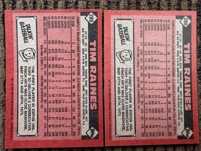 Tim Raines Topps 9 Card Lot - 2 Rookies - 1981-1987 - Montreal Expos - Thumbnail 7
