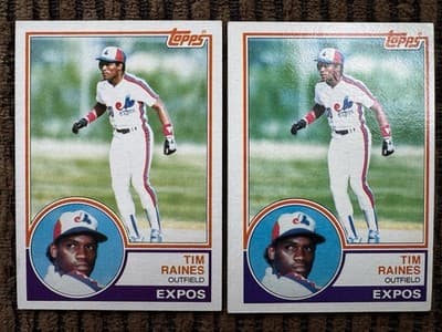 Tim Raines Topps 9 Card Lot - 2 Rookies - 1981-1987 - Montreal Expos - Thumbnail 4