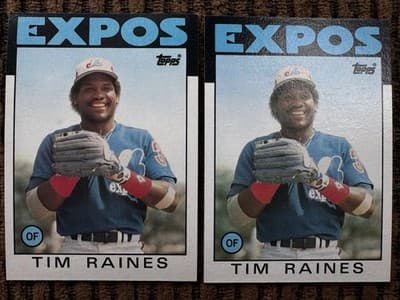 Tim Raines Topps 9 Card Lot - 2 Rookies - 1981-1987 - Montreal Expos - Thumbnail 6
