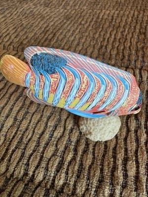 Small Vintage Nature Crafts Hand Carved And Painted Wood Fish Sculpture - Thumbnail 5