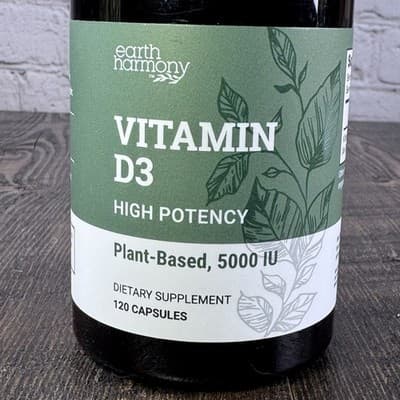 Earth Harmony Vegan Vitamin D3 5000 IU Plant Based Immunity High Potency - Thumbnail 2