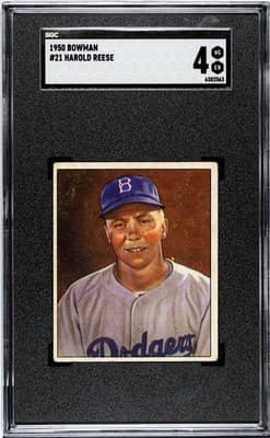 1950 Bowman Harold “Pee Wee” Reese #21 MLB Brooklyn Dodgers SGC 4 VG EX