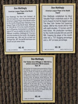 Lot Of 19 Don Mattingly Baseball Cards Yankees, Donruss Upper Deck Score - Thumbnail 3