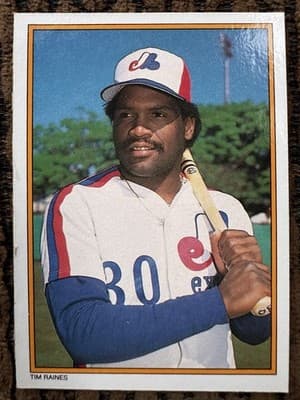 Tim Raines Topps 9 Card Lot - 2 Rookies - 1981-1987 - Montreal Expos - Thumbnail 10