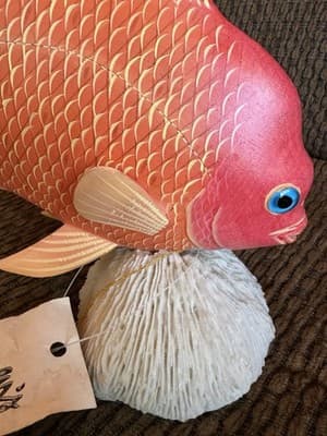 Vintage Nature Crafts Hand Carved And Painted Wood Fish Sculpture “Garibaldi” - Thumbnail 6