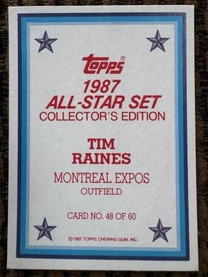 Tim Raines Topps 9 Card Lot - 2 Rookies - 1981-1987 - Montreal Expos - Thumbnail 11