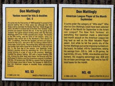 Lot Of 19 Don Mattingly Baseball Cards Yankees, Donruss Upper Deck Score - Thumbnail 13
