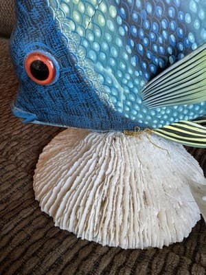 Large Vintage Nature Crafts Hand Carved And Painted Wood Fish Sculpture - Thumbnail 4