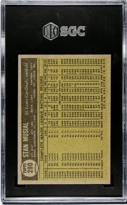 1961 Topps #290 Stan Musial St Louis Cardinals MLB SGC 6.5 EX NM+ - Thumbnail 2