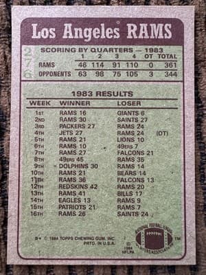 Eric Dickerson Card Lot Of 12 Los Angeles Rams 1984-1985 Topps - Thumbnail 11