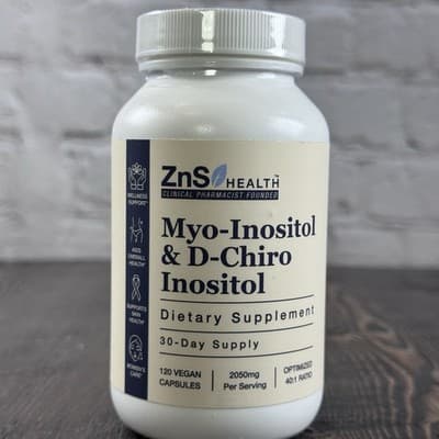 Myo Inositol & D-Chiro Inositol for Women 2000mg, 40:1 Ratio, 120 Vegan Capsules