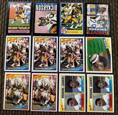 Eric Dickerson Card Lot Of 12 Los Angeles Rams 1984-1985 Topps