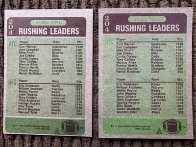 Eric Dickerson Card Lot Of 12 Los Angeles Rams 1984-1985 Topps - Thumbnail 7